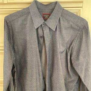 Men’s UnTuckit Gray Medium-Skim casual button down